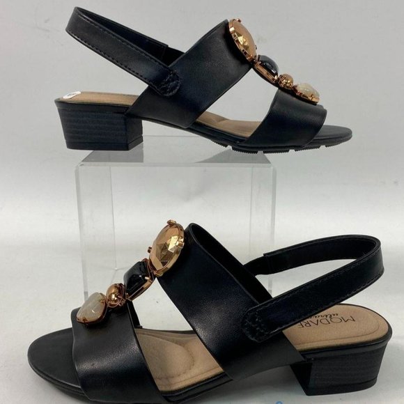 Donna Velenta By Modare Ultraconforto Slingback Sandal Womens US 4 Black Leather - Picture 2 of 6